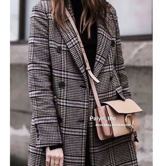 NWT ZARA LONG OVERSIZED CHECK MASCULINE DOUBLE-BREASTED COAT - Picture 2 of 11